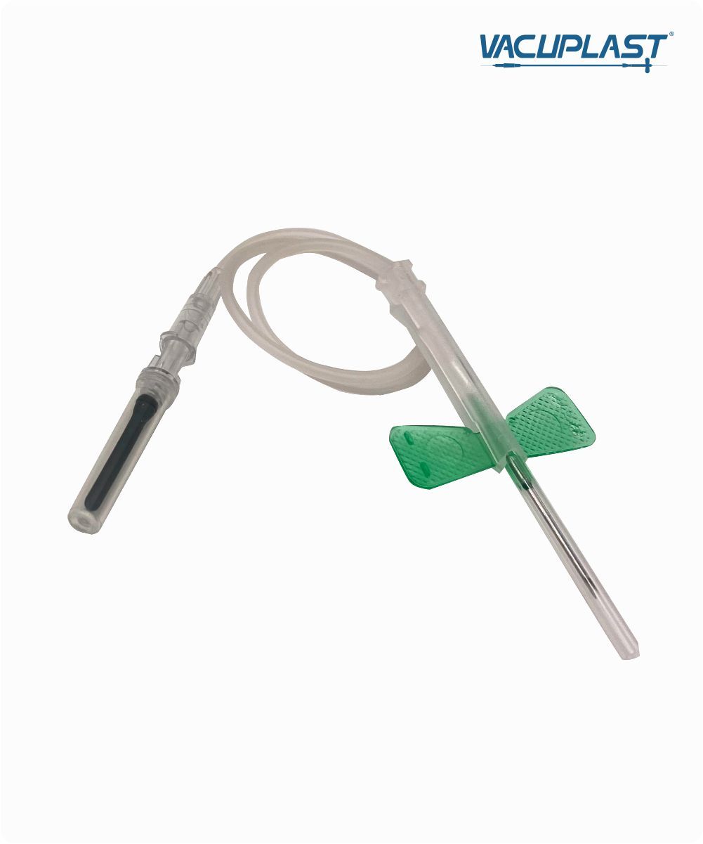 Escalpe de segurança para coleta de sangue a vácuo 21G